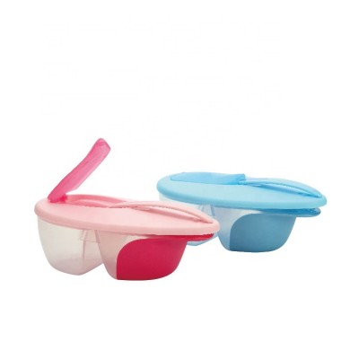 PP Material Twin Taste Weaning Bowl WIth Heat Sensing Spoon