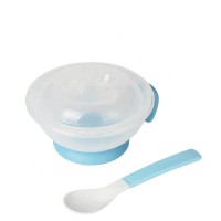 Eco-Friendly BPA Free Suction Baby Bowls Silicone Feeding Bowl  WIth Soft Tipped Spoon