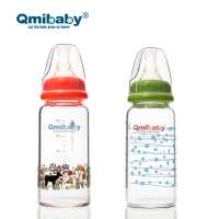 BPA free standard neck crystal diamond glass baby feeding bottles